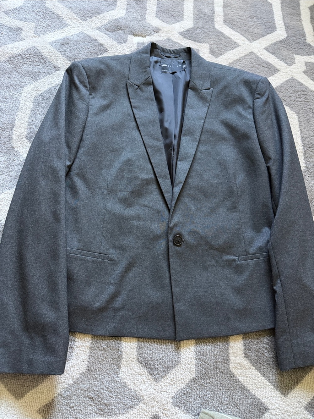 Men’s gray waist cropped blazer sz 46R / NWOT